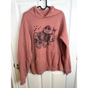 Pink Nightmare Before Christmas Jack & Sally L Graphic Hoodie Pullover Halloween